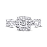 0.65ct 14k White Gold Diamond Semi-mount Ring Size 7